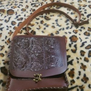 Across the shoulder faux leather Mexican purse
